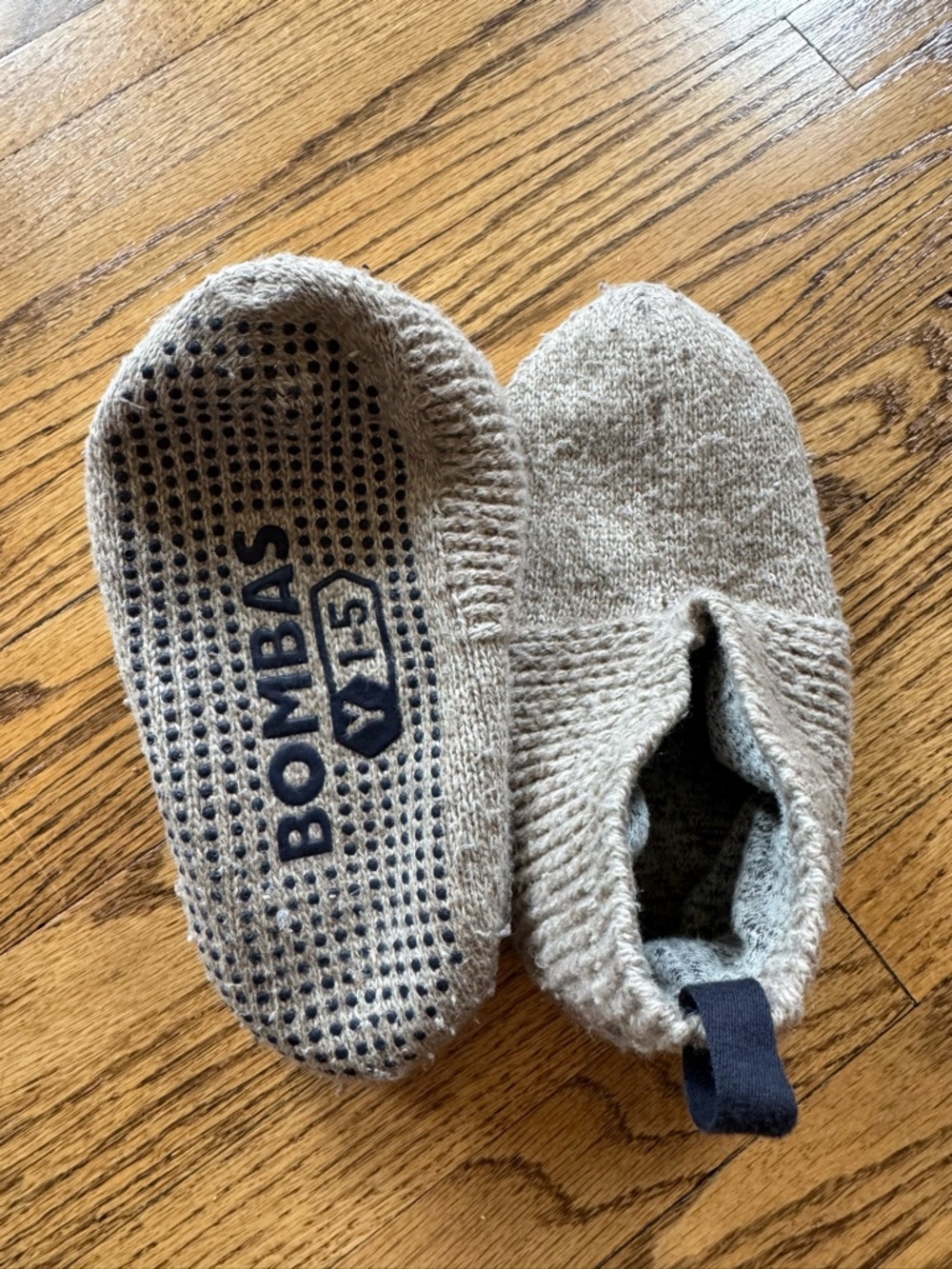 Bombas Taupe Gripper Slippers, Youth size 1-5